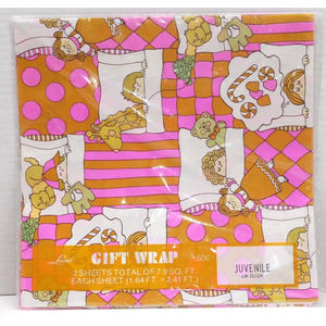 VTG Retro Children's Gift Wrap By Laurel For American Greetings Sports Animals